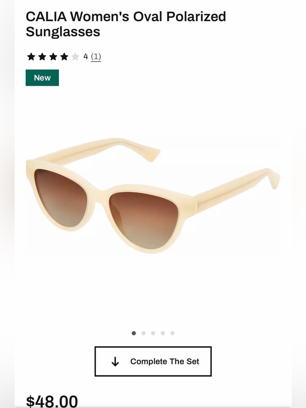 Cream Frame Sunglasses with Brown Lenses for Women